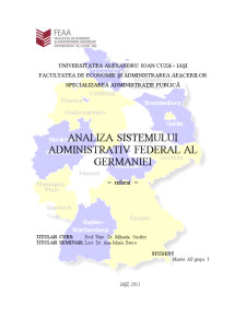 Analiza Sistemului Administrativ Federal al Germaniei - Pagina 1