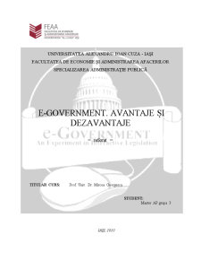 E-Government - Avantaje și Dezavantaje - Pagina 1