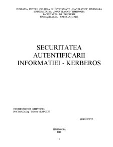 Securitatea autentificării informației - Kerberos - Pagina 2