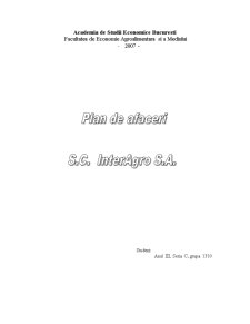 Plan de afaceri- firma Interagro - Pagina 1