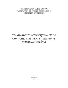 Standardele Internaționale de Contabilitate pentru Sectorul Public în România - Pagina 1