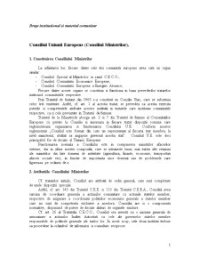 Drept instituțional și material comunitar - Consiliul Uniunii Europene-Consiliul Miniștrilor - Pagina 1