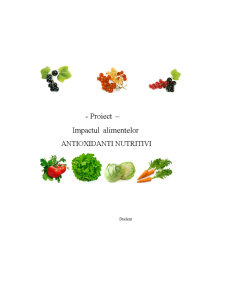 Antioxidanți nutritivi - Pagina 1