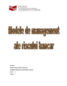 Modele de Management ale Riscului Bancar - Pagina 1