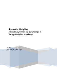 Modele și Practici de Guvernanță a Întreprinderilor Românești - Pagina 1