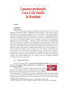 Lansarea produsului Coca Cola Vanilla în România - Pagina 1