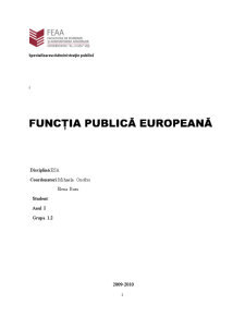 Funcția Publică Europeană - Pagina 1