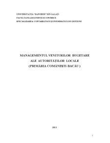 Managementul veniturilor bugetare ale autorităților locale - Primăria Comanești-Bacău - Pagina 2