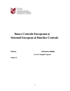 Banca Centrală Europeană și Sistemul European al Băncilor Centrale - Pagina 1