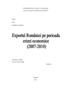 Exportul României pe perioada crizei economice - Pagina 2