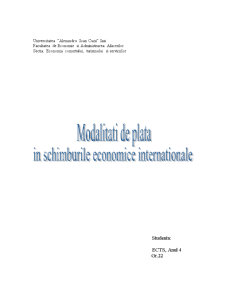 Modalități de plată în schimburile economice internaționale - Pagina 1