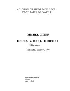 Recenzie Michel Didier. Economia - Regulile Jocului - Pagina 1