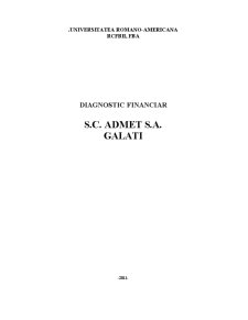 Diagnostic financiar - SC Admet SA Galați - Pagina 1