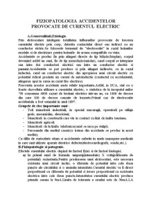 Fiziopatologia Accidentelor Provocate de Curentul Electric - Pagina 1