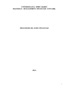 Proceduri de Audit Financiar - Pagina 1