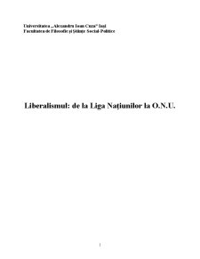 Liberalismul - de la ligă națiunilor la ONU - Pagina 1