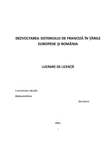 Dezvoltarea sistemului de franciză în țările europene și în România - Pagina 1
