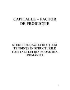 Capitalul - Factor de Producție - Pagina 1