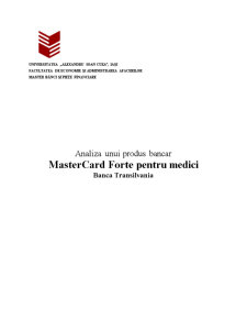Analiza unui produs bancar. Mastercard Forte pentru medici - Banca Transilvania - Pagina 1