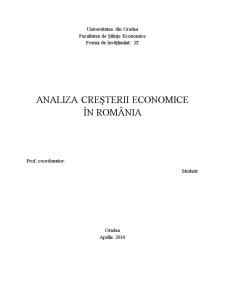 Analiza Creșterii Economice în România - Pagina 1