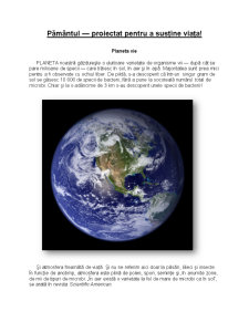 Pământul - Proiectat pentru a Susține Viața - Pagina 1