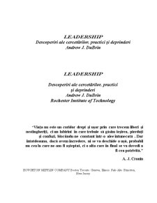Leadership - descoperiri ale cercetărilor - practici și deprinderi - Pagina 1