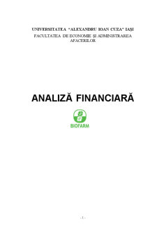 Analiza financiară - SC Biofarm SA - Pagina 1