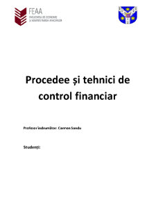 Procedee și Tehnici de Control Financiar - Pagina 1