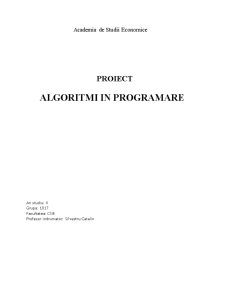 Proiect Algoritmi în Programare - Pagina 1
