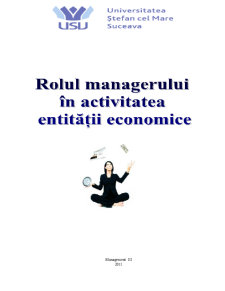 Rolul managerului în activitatea economică - Pagina 1