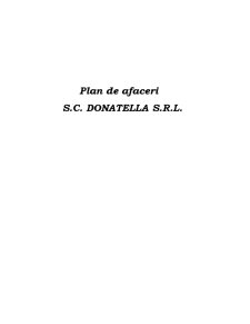 Plan de Afaceri - SC Donatella SRL - Pagina 1