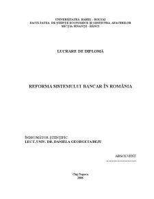 Reforma Sistemului Bancar în România - Pagina 1