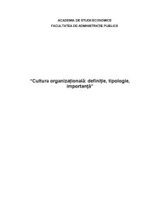 Cultura Organizațională - Pagina 1