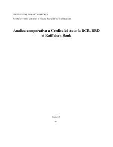 Analiza comparativă a creditului auto - Pagina 1