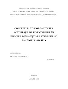 Conceptul JIT și activitatea de inventariere în firmele românești - Pagina 1