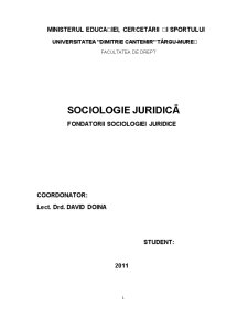 Fondatorii Sociologiei Juridice - Pagina 1