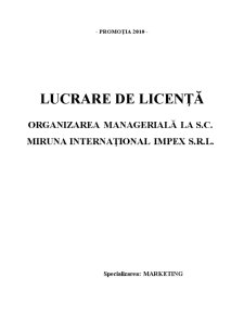 Organizarea managerială la SC Miruna Internațional Impex SRL - Pagina 2