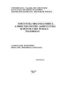 Structura Organizatorică a Direcției pentru Agricultură și Dezvoltare Rurală Teleorman - Pagina 2
