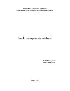 Bazele managementului firmei - prezentare generală SC Schaffler România SRL - Pagina 1