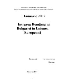 Intrarea României și Bulgariei în Uniunea Europeană - Pagina 1