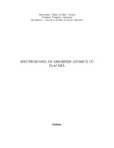 Spectroscopia de Absorbție Atomică cu Flacără - Pagina 1