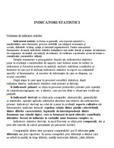 Indicatori Statistici - Pagina 1