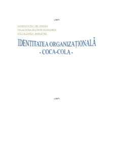 Identitatea organizațională - Coca Cola - Pagina 1
