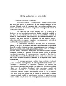 Rolul educației - Pagina 1
