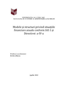 Modele și Structuri Privind Situațiile Financiare Anuale - Pagina 1