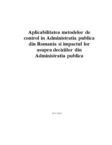 Metode de control în administrația publică din România - Pagina 1