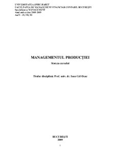 Managementul producției - Pagina 1
