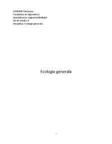 Ecologie generală - Pagina 1