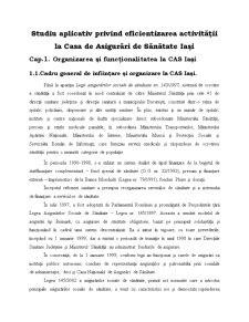 Studiu Aplicativ privind Eficientizarea Activității la Casa de Asigurări de Sănătate Iași - Pagina 1