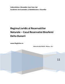 Regimul juridic al rezervațiilor naturale - cazul Rezervației Biosferei Delta Dunării - Pagina 1